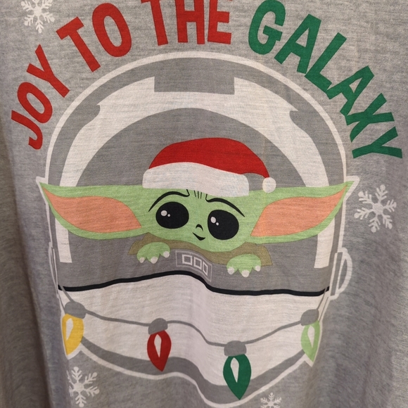 Star Wars MANDALORIAN The Child "Joy To The Galaxy" Long Sleeve Shirt. Men's L - Picture 2 of 4